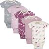 image:imageGrow by Gerber babyboys 5pack Shortsleeve Onesies BodysuitsGreyPinkIvory