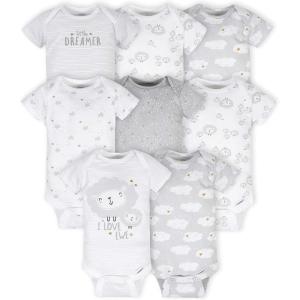 image:imageGerber Baby Girls 8pack Short Sleeve Onesies BodysuitsSheep Grey
