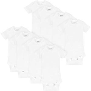 image:imageGerber Baby Girls 8pack Short Sleeve Onesies BodysuitsSolid White