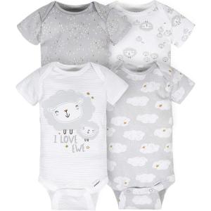 image:imageGerber UnisexBaby 4Pack Short Sleeve Onesies BodysuitsI Love EweGrey