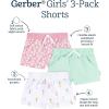 image:imageGerber Baby Girls 3Pack Knit ShortsPink  White  Green