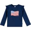 image:imageGerber BabyGirls Baby Toddler Long Sleeved Rashguard Swim Bathing Suit SetRash Guard SetUsa Flag