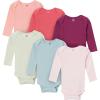 image:imageGerber Baby 6pack Long Sleeve Onesies BodysuitsPink