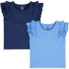 image:imageGerber Baby Girls Toddler 2Pack Double Ruffle Tops Blue 3T