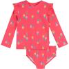 image:imageGerber BabyGirls Baby Toddler Long Sleeved Rashguard Swim Bathing Suit SetRash Guard SetPink Pineapple