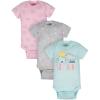 image:imageOrganic 3Pack Baby Girls Clouds Short Sleeve Onesies Bodysuits