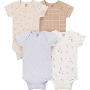 image:imageGerber Baby Boys 4Pack Short Sleeve Onesies BodysuitsLt Grey Heather
