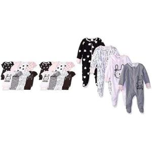 image:imageGerber Baby Girls 8pack Short Sleeve Onesies and 4Pack Sleep N Play Clothing Bundle Bunny 03M