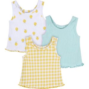 image:imageGerber BabyGirls 3Pack Racer Back Tank TopsBlue Lemons