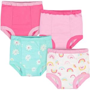 image:imageGerber babygirls Infant Toddler 4 Pack Potty Training Pants UnderwearRainbow Turquoise and Pink