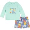 image:imageGerber BabyBoys Toddler Long Sleeved Rashguard Swim Bathing Suit SetGreen Stamps
