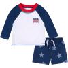 image:imageGerber BabyBoys Toddler Long Sleeved Rashguard Swim Bathing Suit SetPatriotic Stars