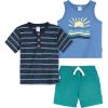 image:imageGerber babyboys Toddler Boys Shirt and Shorts SetGreen  YD Stripe