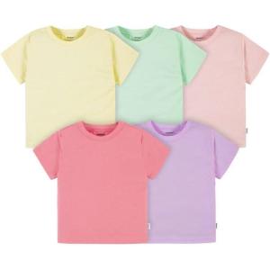 image:imageGerber UnisexBaby Toddler 5Pack Solid Short Sleeve TShirts Jersey 160 GSMRainbow