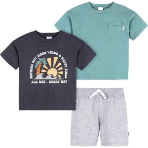 image:imageGerber babyboys Toddler Boys Shirt and Shorts SetGrey Heather Speckle