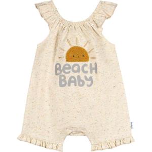 image:imageGerber babygirls Sleeveless Ruffle RomperOatmeal Speckle
