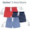 image:imageGerber Baby Boys 3Pack Pullon Knit ShortsBlue  Red