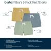 image:imageGerber Baby Boys 3Pack Pullon Knit ShortsGreen