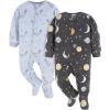 image:imageGerber Baby Boys Toddler Loose Fit Fleece Footed Pajamas 2pack Space 03 Months