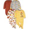 image:imageGerber Baby Girls 4 Pack Sleep N Play FootieTransportation Zone
