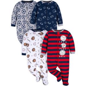 image:imageGerber Baby Girls 4 Pack Sleep N Play FootieSports