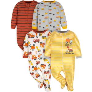 image:imageGerber Baby Girls 4 Pack Sleep N Play FootieTransportation Zone