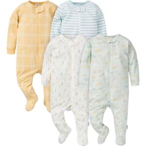 image:imageGerber BabyGirls 4 Pack Sleep N Play FootieFarm