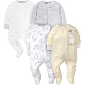 image:imageGerber BabyGirls 4 Pack Sleep N Play FootieSheep