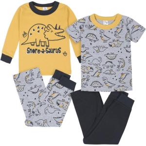 image:imageGerber babyboys 4piece Pajama SetDino Grey
