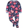 image:imageGerber babygirls Flame Resistant Fleece Footed Pajamas 2packFloral Blue
