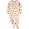 image:imageGerber babygirls Flame Resistant Fleece Footed Pajamas 2packPink Green Floral