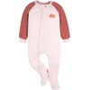 image:imageGerber babygirls Flame Resistant Fleece Footed Pajamas 2packPink Leaves