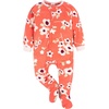image:imageGerber babygirls Flame Resistant Fleece Footed Pajamas 2packPurple Flower Toss