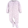 image:imageGerber babygirls Flame Resistant Fleece Footed Pajamas 2packPurple Rainbows