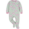 image:imageGerber babygirls Flame Resistant Fleece Footed Pajamas 2packRainbow Green