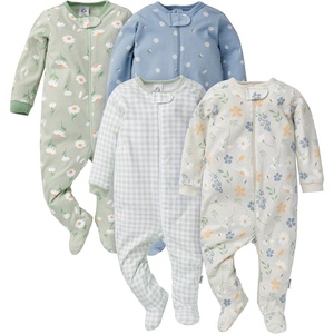 image:imageGerber BabyGirls 4 Pack Sleep N Play FootieDaisy