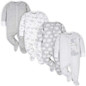 image:imageGerber BabyGirls 4 Pack Sleep N Play FootieSheep Grey
