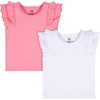 image:imageGerber BabyGirls 2Pack Sleeveless TopsWhitePink