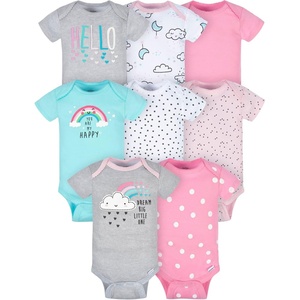 image:imageGerber Baby Girls 8pack Short Sleeve Onesies BodysuitsNubes