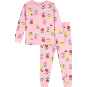 image:imageGerber Baby Girls Toddler Snug Fit 2piece Pajama SetPink Tulips