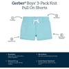 image:imageGerber Baby amp Toddler Boys 3Pack PullOn Knit ShortsBlue  Gray