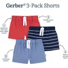 image:imageGerber Baby amp Toddler Boys 3Pack PullOn Knit ShortsBlue  Red