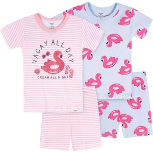 image:imageGerber Baby Girls 4Piece Cotton Pajama SetFlamingo Floatie