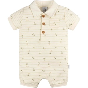 image:imageGerber Baby Short Sleeve RomperPalm Tree Stripe