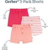 image:imageGerber Baby 3Pack Knit ShortsPink