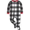image:imageGerber Unisex Baby Toddler Fleece Footed Pajamas 2PackRed Black Snowman