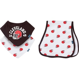 image:imageGerber Baby Nfl Team Bandana Bibs and Burp Cloth SetBrowns