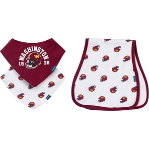 image:imageGerber Baby Nfl Team Bandana Bibs and Burp Cloth SetWashington Commanders