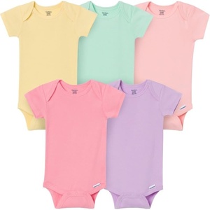 image:imageGerber Unisex Baby 5Pack Solid Onesies Bodysuits Shirt Pink 18 Months