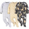image:imageGerber Baby Fleece Footed Pajamas 3packSafari